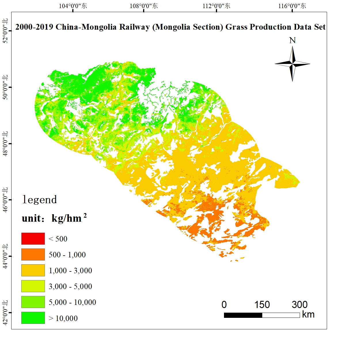 2000-2019 China-Mongolia Railway (Mongolia Section) Grass Production Data Set