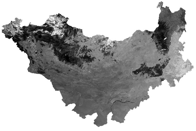 MODIS enhanced vegetation index from 2000 to 2012 in Mongolian Plateau