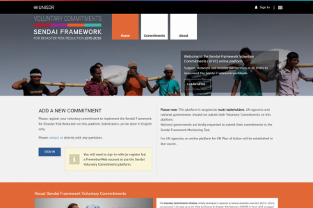 Online system records voluntary commitments to Sendai Framework