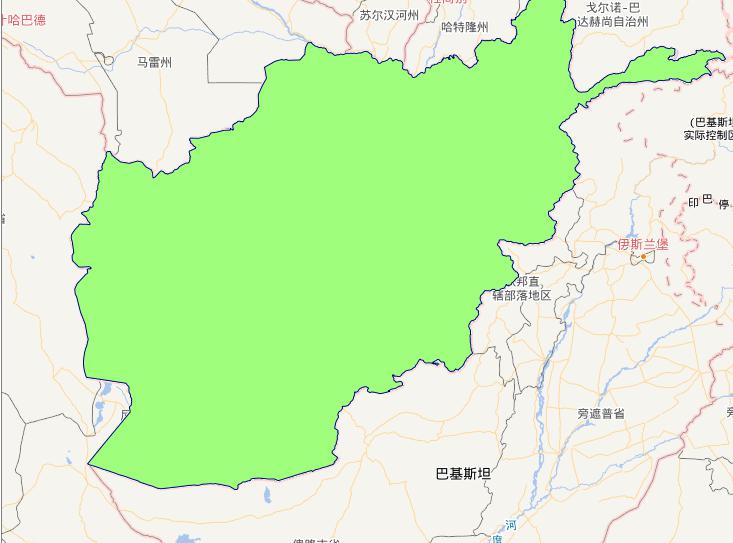 Online map of Afghanistan level 0 administrative boundaries