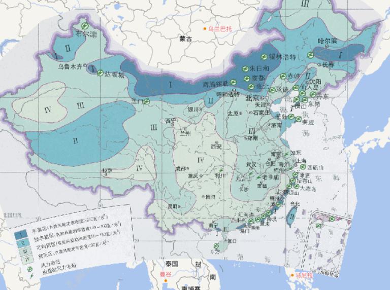 Online Map of Wind Energy Distribution in China