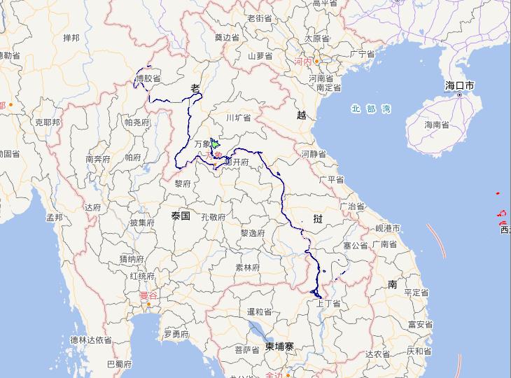 Online map of water area in Lao People's Democratic Republic