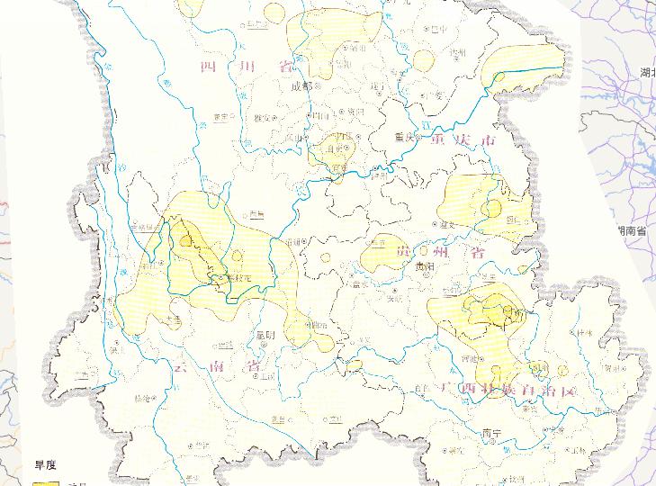 Online map of analysis of drought evolution process and meteorological drought monitoring in Southwest China in May 6, 2010