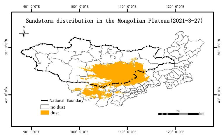 Dataset of spring sandstorm distribution in the Mongolian Plateau from 2000 to 2021