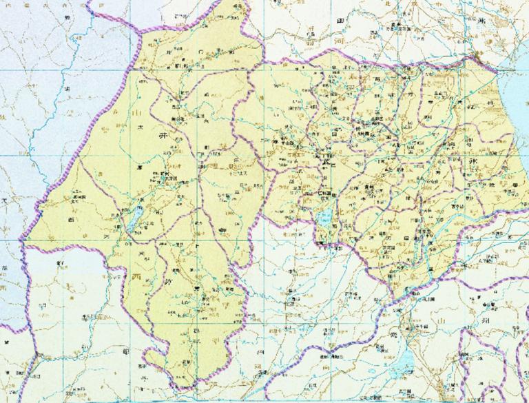 The Historical Map of Jizhou and Bingzhou in the Western Jin Dynasty of China