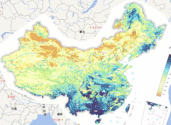 Online map of soil wetness during major dust storm period in mid April(2010)