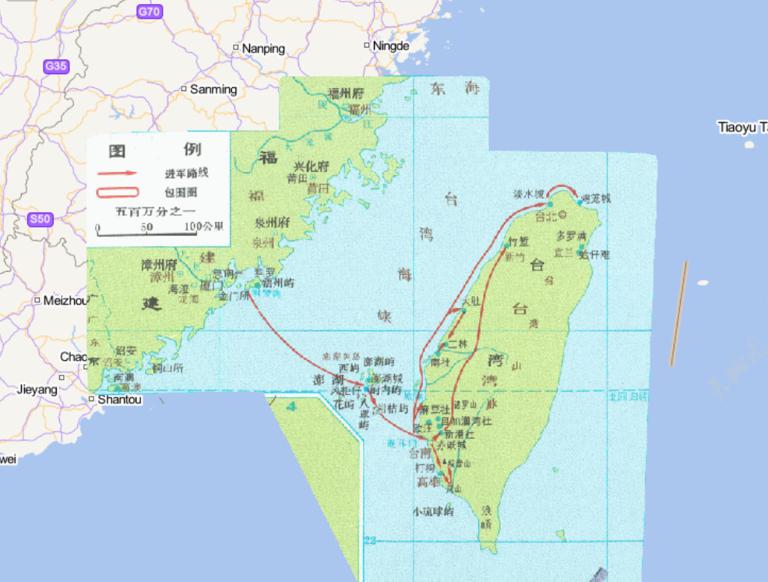 Online historical map of Taiwan recovered by Zheng Chenggong, 1661-1662, China