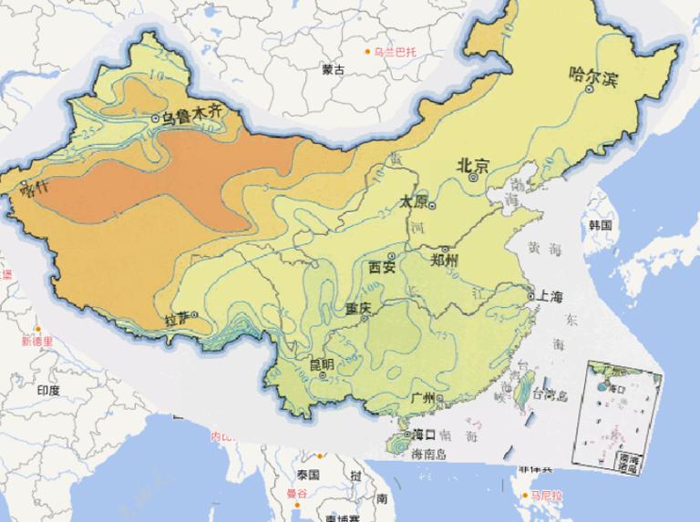 Online map of October precipitation in China