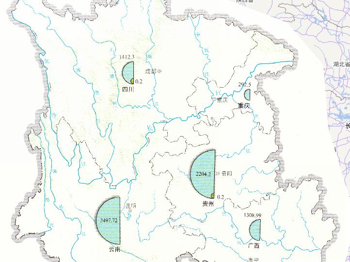 Online map of drought affected population in Southwest China(2010)