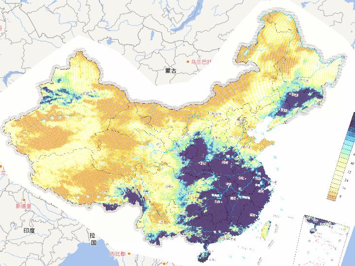 Online map of mid April rainfall distribution during major dust storm period(2010)