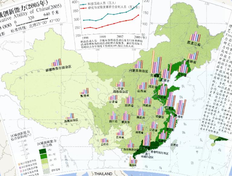 China 's Regional Innovation Capacity (2005) Online Map