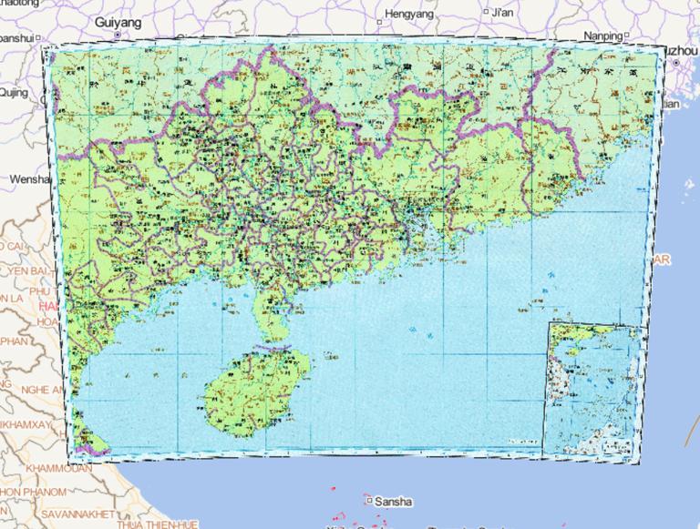 The Historical Map of the East of Lingnan Road in the Tang Dynasty in China