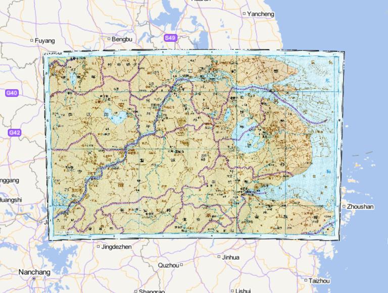 The Historical Map of the Northern Part of Huainan in the Sui Dynasty of China