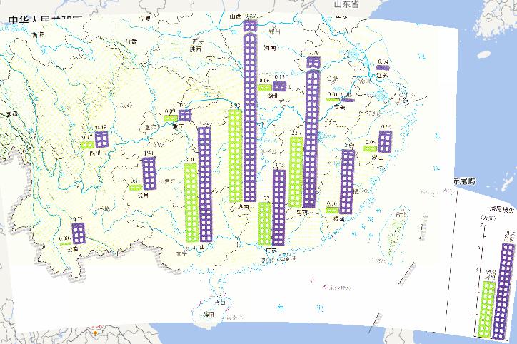 Housing losses online map from May 5th, 2010 to May 22th during the flood disaster period in South China