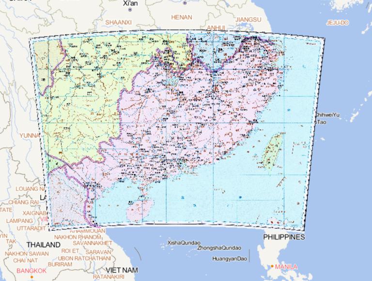 The historical map of the south chen of China during the southern and Northern Dynasties