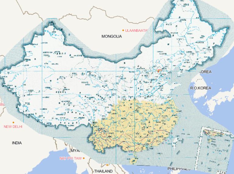 Online map of moderate low temperature frequency, overcast rain (indicator 2) during the seedling cultivation period of double cropped early rice in China