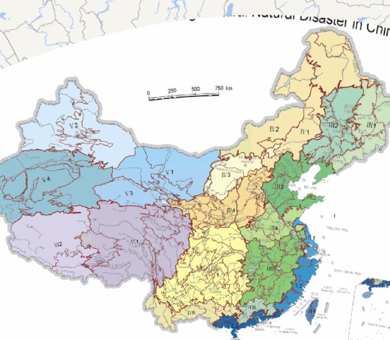 Online map of comprehensive regionalization of agricultural natural disasters in China