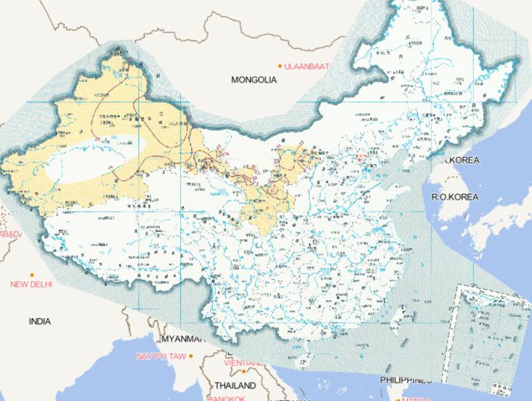 Online map of severe dry heat wind frequency during the heat wind in chunmai district in China