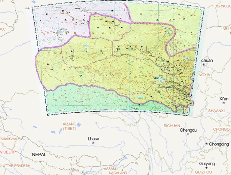 China Sui Dynasty Hexi counties historical map