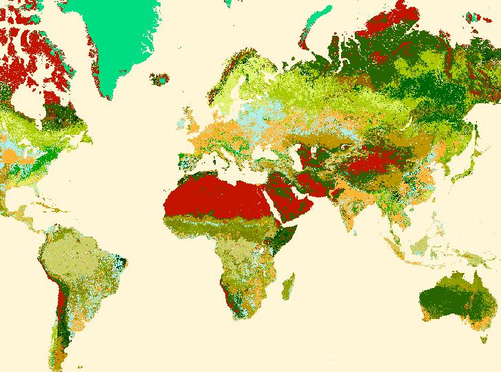 Online Map of IGBP Global GLCC Land Coverage Data (1992)