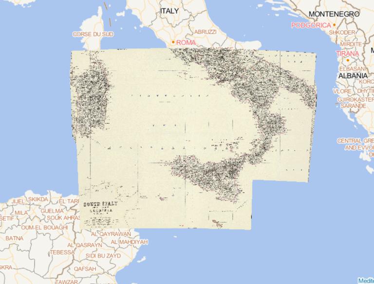 Online maps of southern Italy and Sardinia in 1869