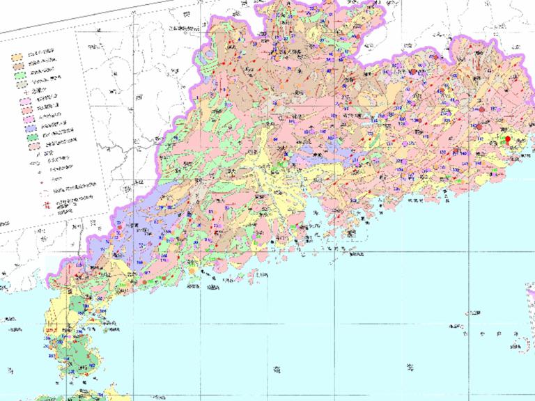Distribution map of underground hot water in Guangdong Province, China