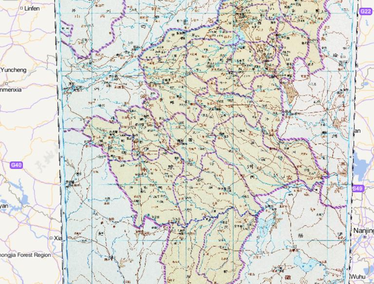 The Historical Map of Yanzhou and Yuzhou during the Western Jin Dynasty in China