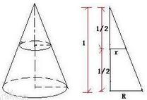 Truncated cone volume  online calculator