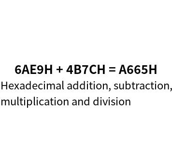 On-line calculation of hexadecimal addition, subtraction, multiplication and division