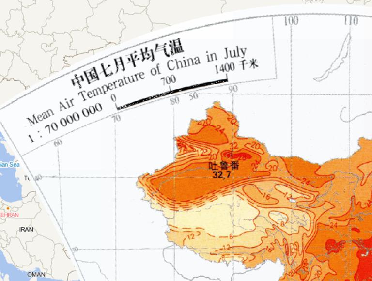 China 's July average temperature online map