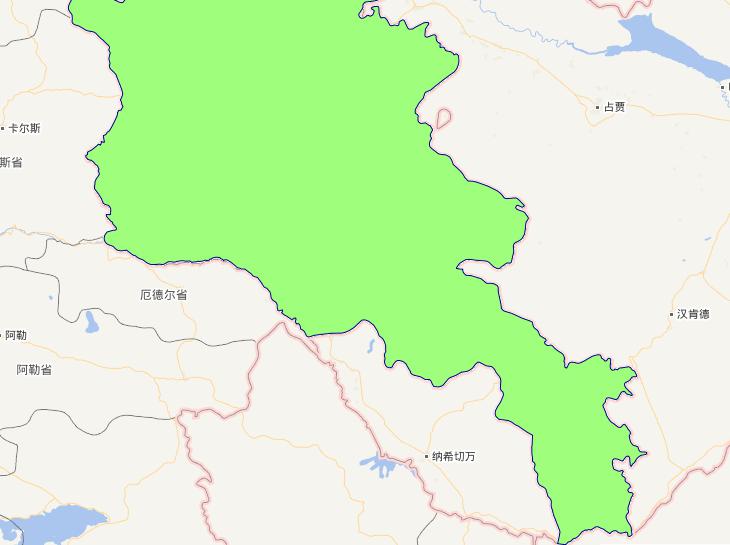 Online map of Armenian level 0 administrative boundaries