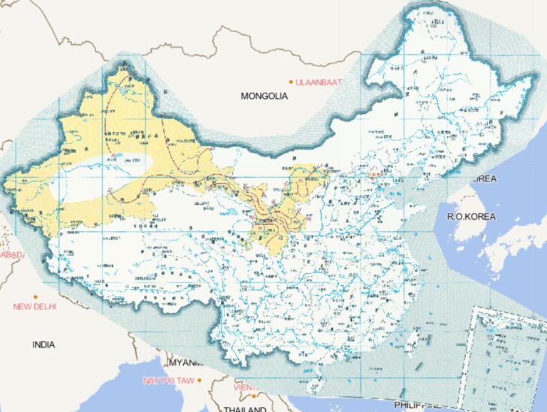 Online map of mild dry heat wind frequency during the heat wind in chunmai district in China