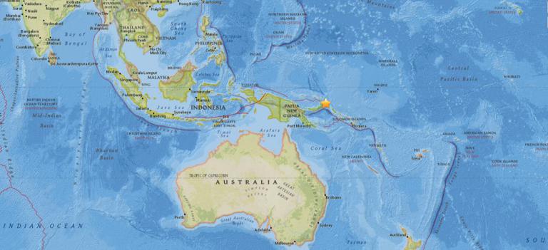 March 10, 2018 Earthquake Information of  34km NNE of Taron, Papua New Guinea