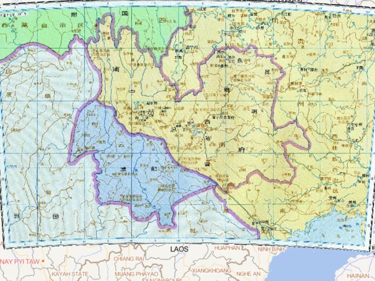 The Historical Map of Nanning Area in the Sui Dynasty of China