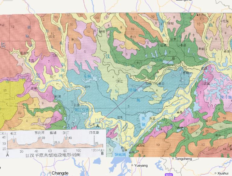 Geomorphic Types Online Map of Jianghan Plain, China