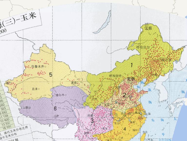 Online map of grain crop resources (corn) in China