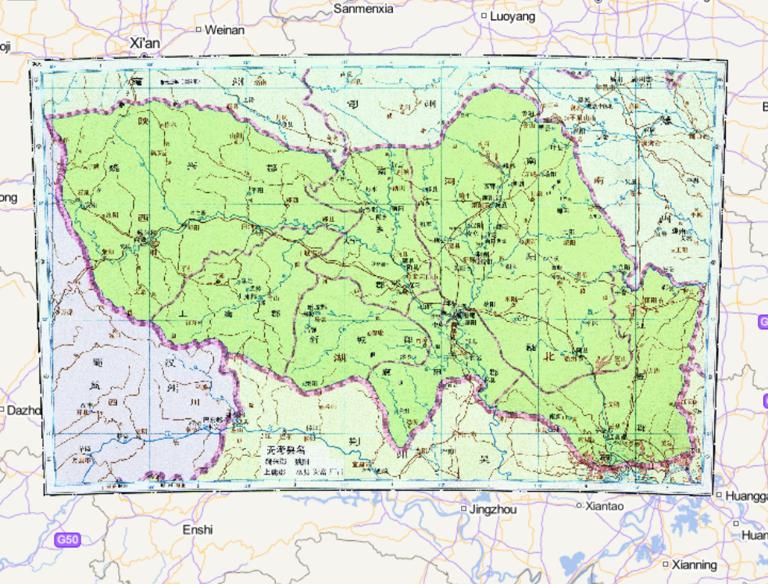 Map of Wei and Jingzhou during the Three Kingdoms period of China