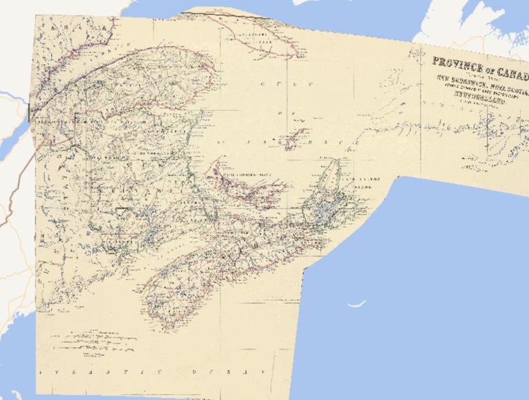 Map  of eastern Canada in 1869