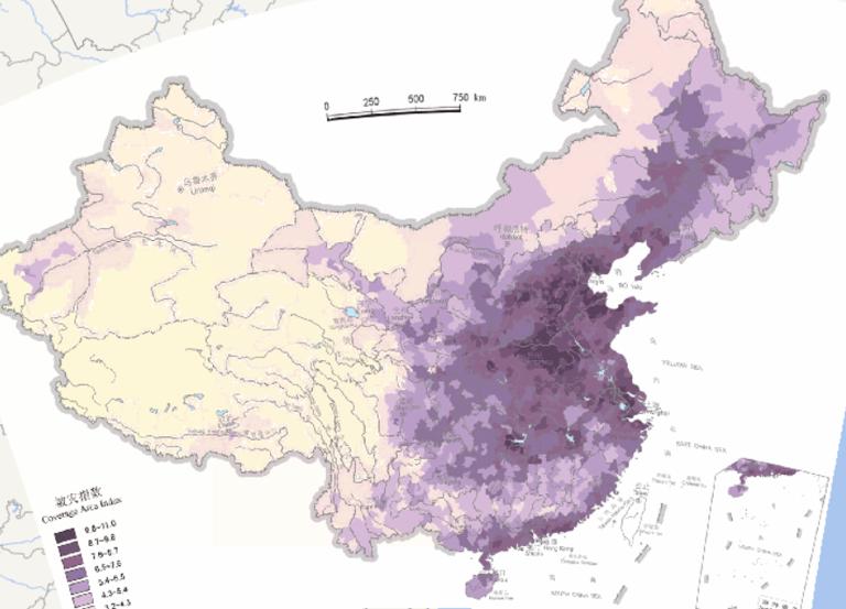 Online map of the disaster index of China's natural disasters
