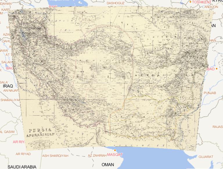 Map of Persia and Afghanistan in 1869