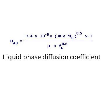 Liquid phase diffusion coefficient online calculator