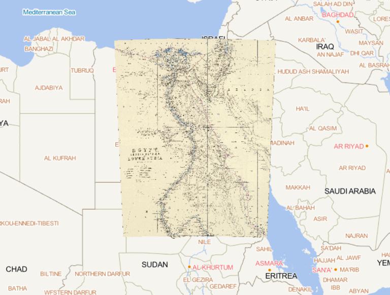 Online maps of Egypt and Lower Nubia in 1869