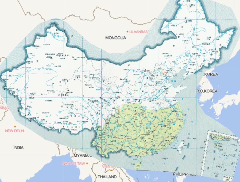 Online map of severe wet cold dew wind frequency in double cropped late rice in China