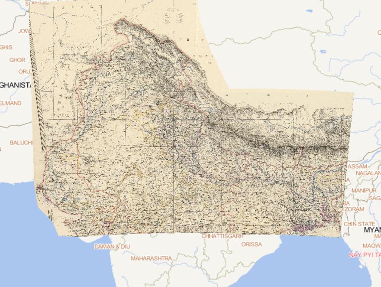 1869 India northern online map