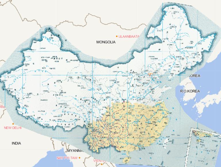 Online map of high temperature occurrence frequency during the filling and fruiting stage of double cropping early rice in China