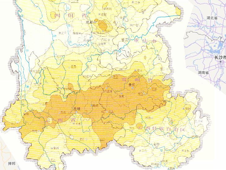 Online map of analysis of drought evolution process and meteorological drought monitoring in Southwest China  in March 21, 2010