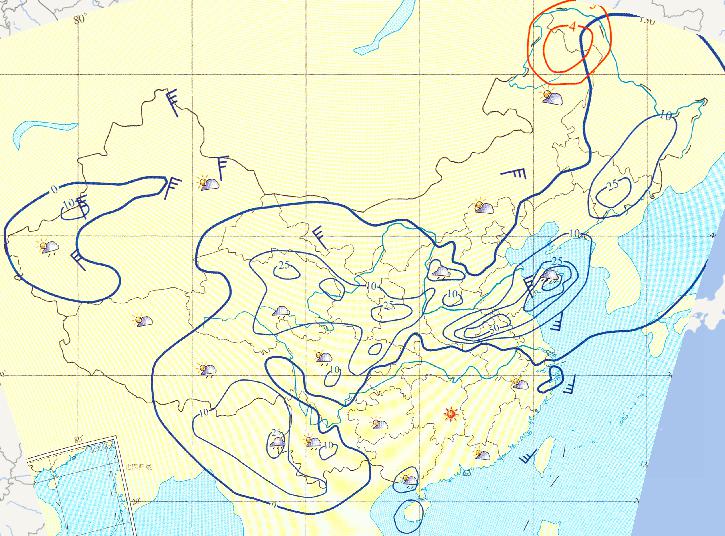 The prediction online map of forest fire danger meteorological grade of Greater Higgnan Mountains in July 1st, 2010