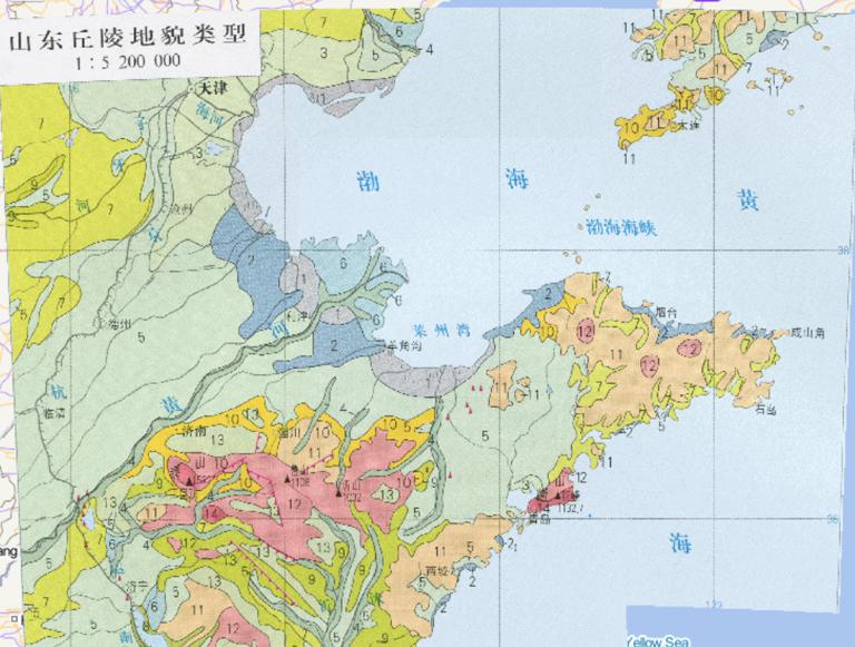Online map of hilly landform types in Shandong, China