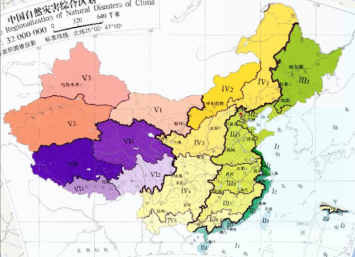 Online thematic map of Chinese Integrated Regionalization Natural Disaster  (1: 32  million)