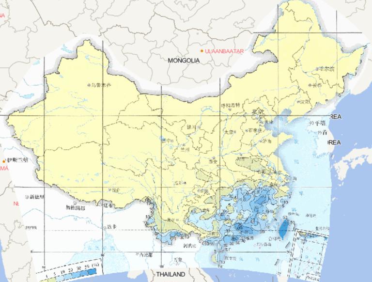 Online map of spring rainfall and waterlogging frequency in China from 1981 to 2010